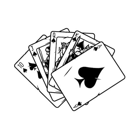 Premium Vector | Royal flush poker hand concept