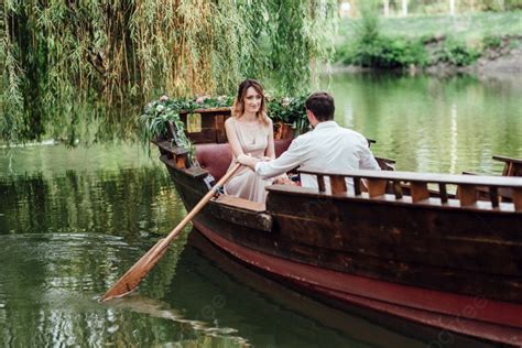 A Boat Trip For A Guy And A Girl Along The Canals And Bays Of The River