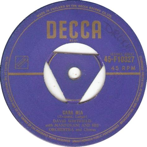 Decca 45 F 10327 David Whitfield Cara Mia David Whitfield 45s