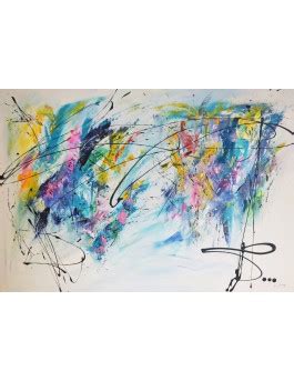 Grand Tableau Abstrait Contemporain Color Multicolore