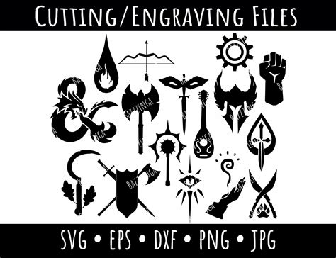 Dungeons And Dragons Dnd E Class Symbols Logo Vector Free Off