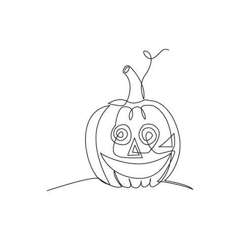 Premium Vector Pumpking Single Continuous One Line Out Line Vector