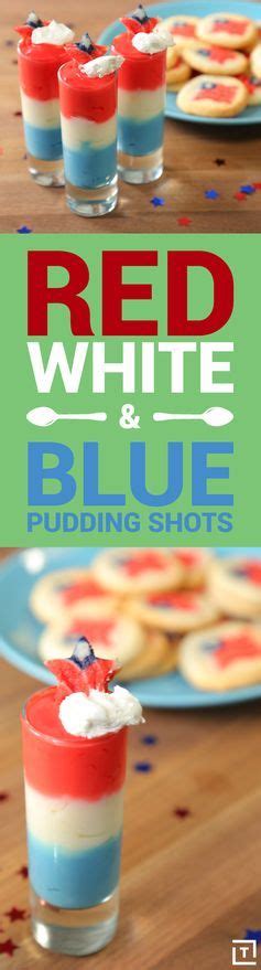 Red White And Blue Pudding Shots Recipe Video Recipe Pudding Shots Shot Recipes Dessert Shots