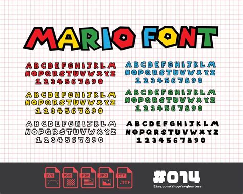 Super Mario Font SVG Bundle for Cricut and Sublimation, Mario Font ...