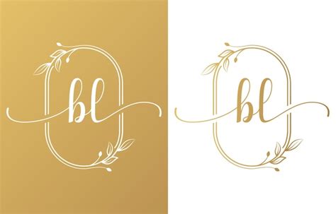 Logotipo De La Belleza De La Letra Bl Con Adornos Floridos Vector Premium