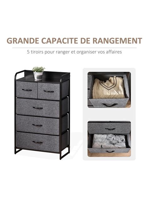 Commode Meuble De Rangement Tiroirs Pliables En Tissu X X Cm