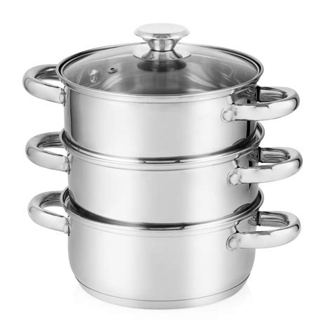 Tower PT700072 3 Tier Presto Steamer Stainless Steel Adams And