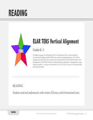 Fillable Online ELAR TEKS Vertical Alignment Fax Email Print PdfFiller