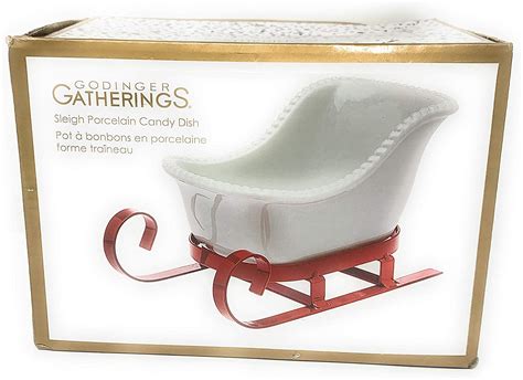 Godinger Silver Art Sleigh Candy Dish Red And White Candy