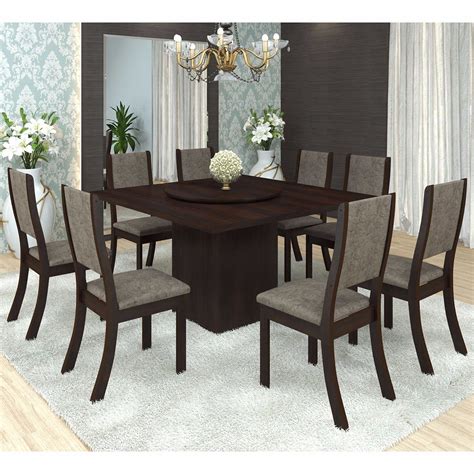 Conjunto Para Sala De Jantar Mesa E Cadeiras Siena M Veis Choco