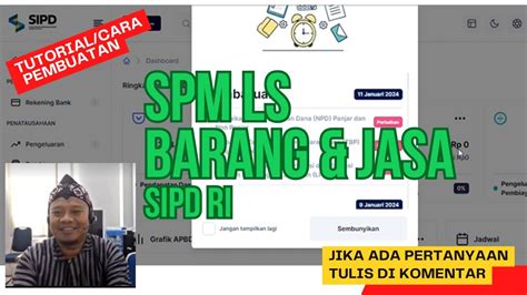 CARA MEMBUAT SPM LS BARANG DAN JASA DI SIPD RI 2024 YouTube