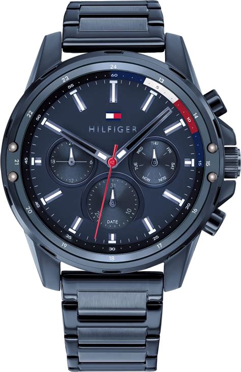 Tommy Hilfiger Men S Navy Dial Black Silicone Watch 1791661 Buy