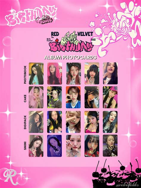 On Twitter Red Velvet Ot Birthday Photocard Templates Updated