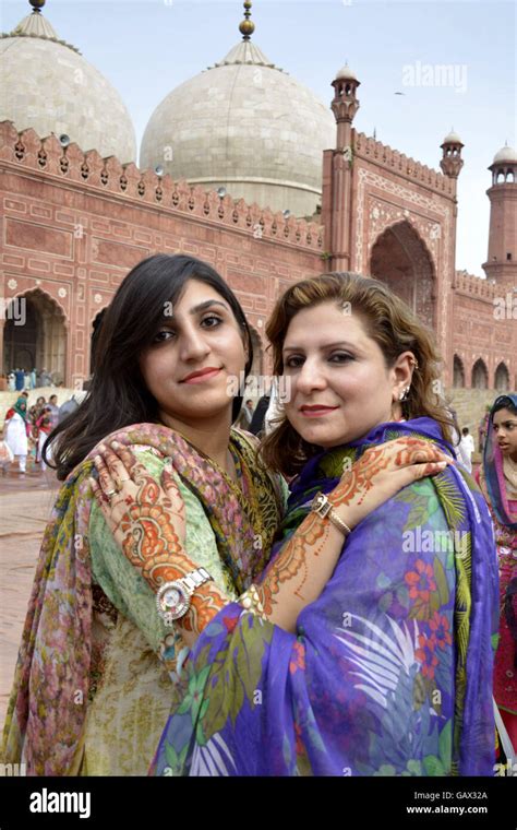 Lahore Th July Pakistani Muslim Women Hug Each Other After