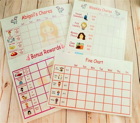 Digital Chore Charts For Kids Etsy