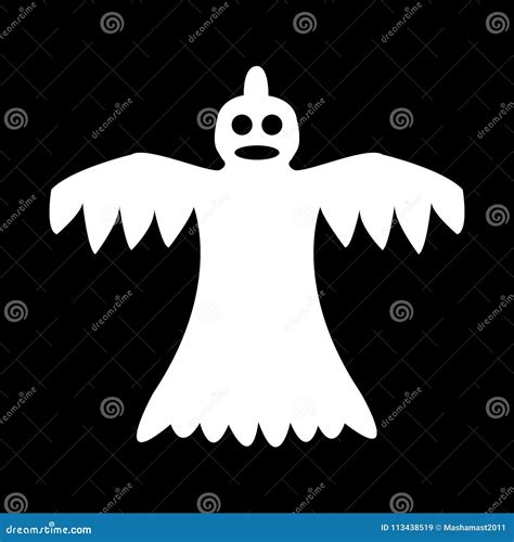 Cartoon Ghost On A Black Background Stock Vector Illustration Of