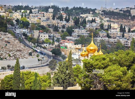 Golden Domes Church Of Mary Magdalene Stock Photo Alamy