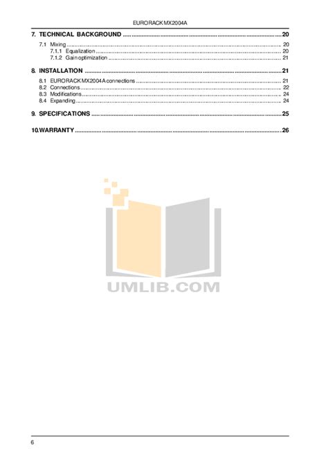 PDF Manual For Behringer Other Eurorack MX2004A Mixers