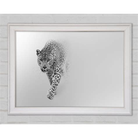 Ebern Designs Leopard In The Mist Einzelner Bilderrahmen Kunstdrucke