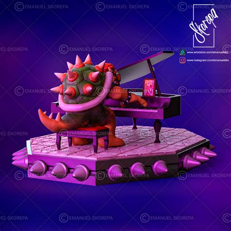 Bowser Piano Svg And Png Digital Files Peaches Font And Off