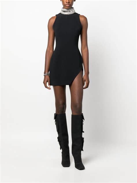 David Koma Crystal Embellished Racerback Minidress Black Farfetch