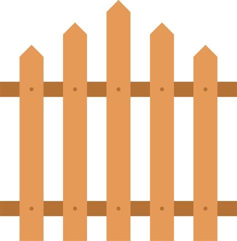 Wooden fence in flat style clip art 21976551 PNG