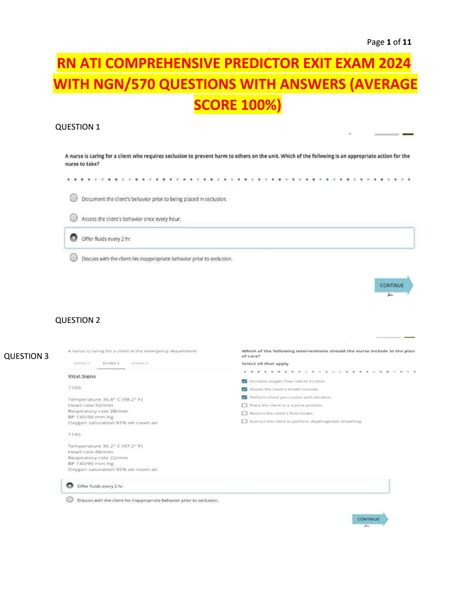 Solution Rn Ati Comprehensive Predictor Exit Exam 2024 With Ngn570