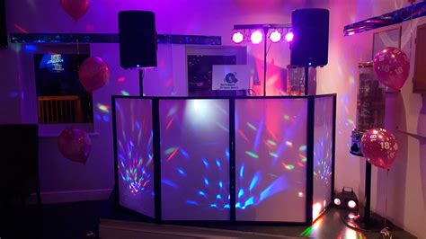 Disco Set Up With Lights Balloons And Disco Balls