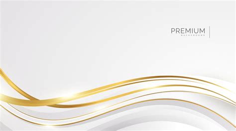 Luxury White And Gold Background With Golden Lines And Paper Cut Style