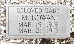 Horris McGowan 1919 1919 Mémorial Find a Grave