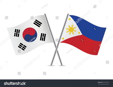 South Korea Philippines Crossed Flags South Stock Vector (Royalty Free ...