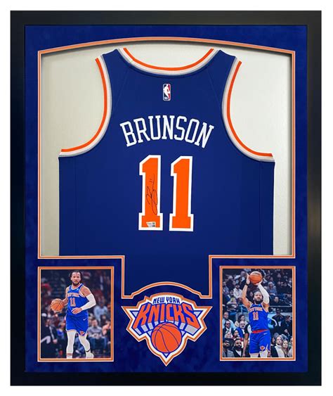 Jalen Brunson Signed Knicks Custom Framed Nike Icon Swingman Jersey