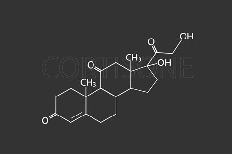 Cortisona Molecular Esquelético Químico Fórmula 37076516 Vector En Vecteezy