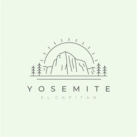 Premium Vector Yosemite National Park Line Art Logo El Capitan Vector