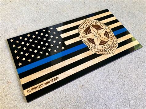 Personalized Dallas Police Badge Flag Thin Blue Line - Etsy