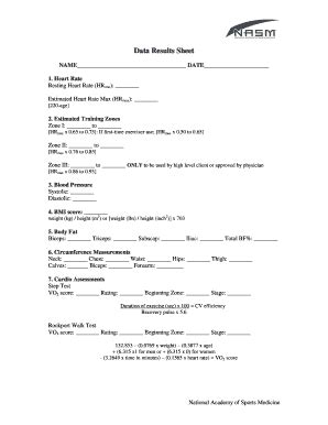 Form Nasm Data Results Sheet Fill Online Printable Fillable