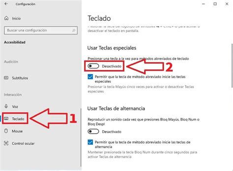 Como Activar Y Desactivar Teclas Especiales En Windows