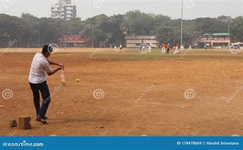 A Batsman Playing Game Of Cricket Children Enjoying Various Sports On