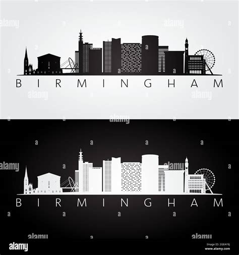 Birmingham city skyline silhouette vector hi-res stock photography and ...