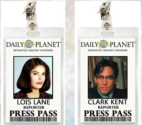 Lois Lane Clark Kent S Tv Show Daily Planet Id Badge Journalist