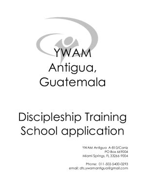 Fillable Online Contact Usyouth With A Mission Ywam Antigua