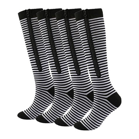 2 Pairs Zipper Compression Socks Women And Men Closed Toe Compression