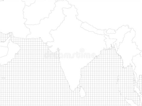 South Asia Simple Outline Blank Map Stock Illustration - Illustration ...