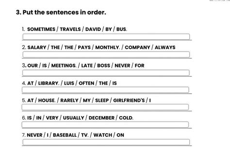 Put The Sentences In Ordercoloca Las Oraciones En Orden Brainlylat