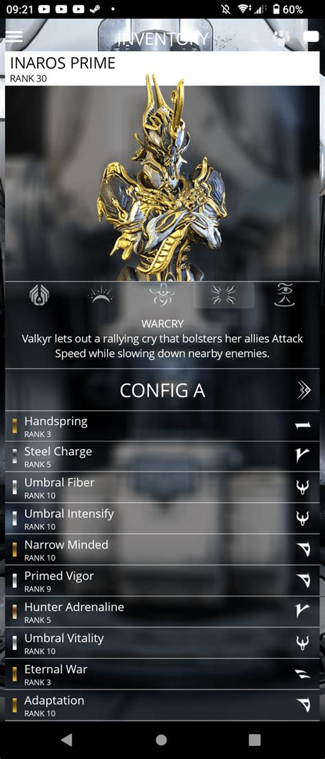 returning inaros prime user rwarframe