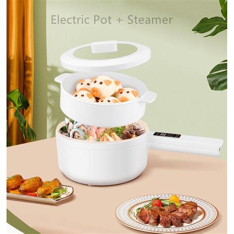 Portable Electric Cooker L Steamer All In One Frying Pot Non Stick Hot Pot Rice Cooker Shopee