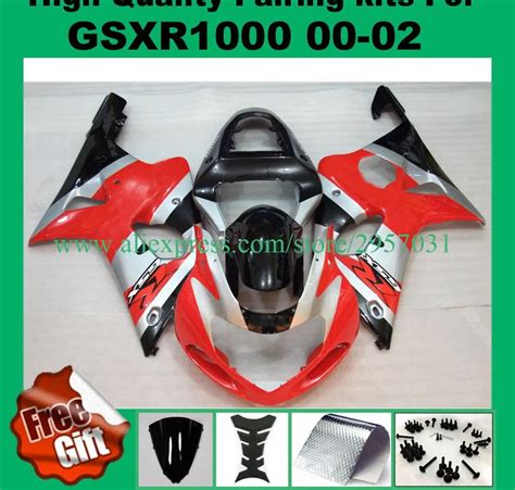 Inyección de carrocería para SUZUKI GSXR1000 00 01 02 rojo plata negro