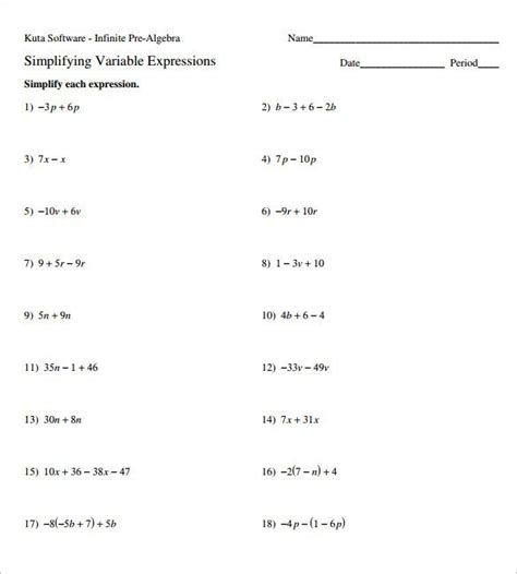 Algebraic Equations Grade 7 Worksheets Equations Worksheets