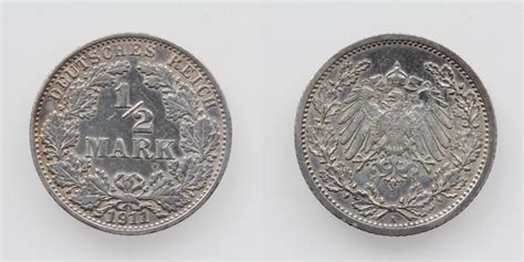 Numismatik Moneta At E U Shop Deutsches Reich 1 2 Mark 1911 A