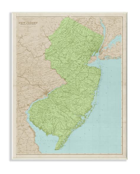 Ebern Designs Map Of New Jersey State Border By Daphne Polselli